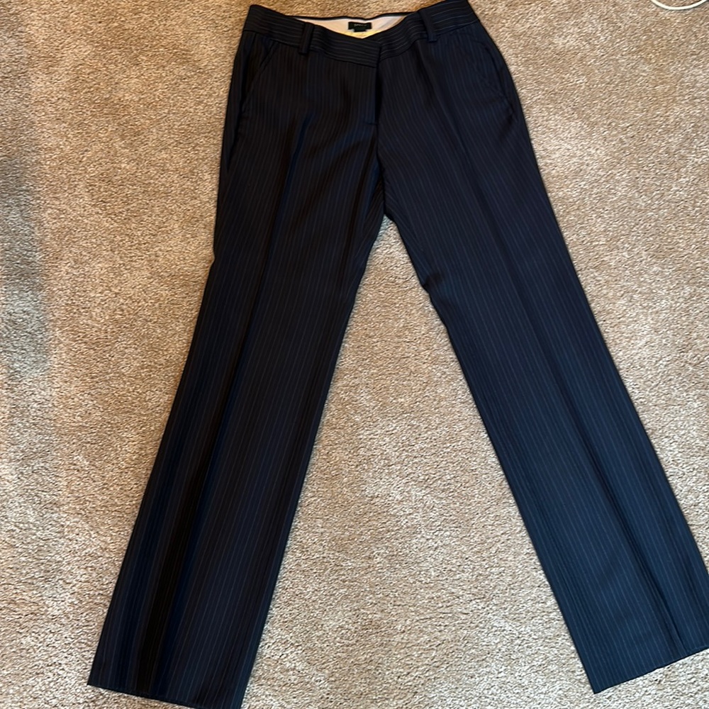 Women’s navy pinstripe J. Crew pantsuit. Size 6.